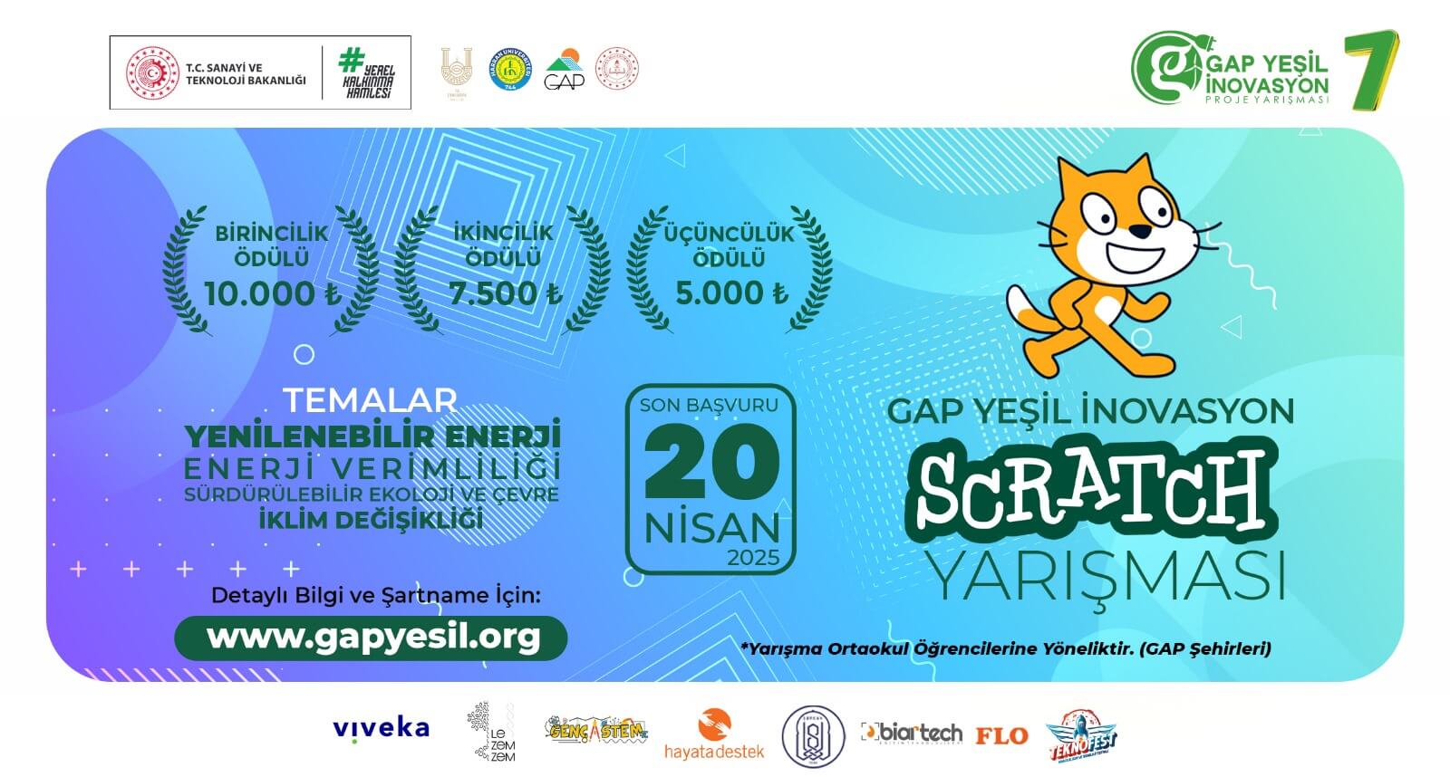 GAP Yeşil İnovasyon Scratch Yarışması Şartnamesi Yayınlandı